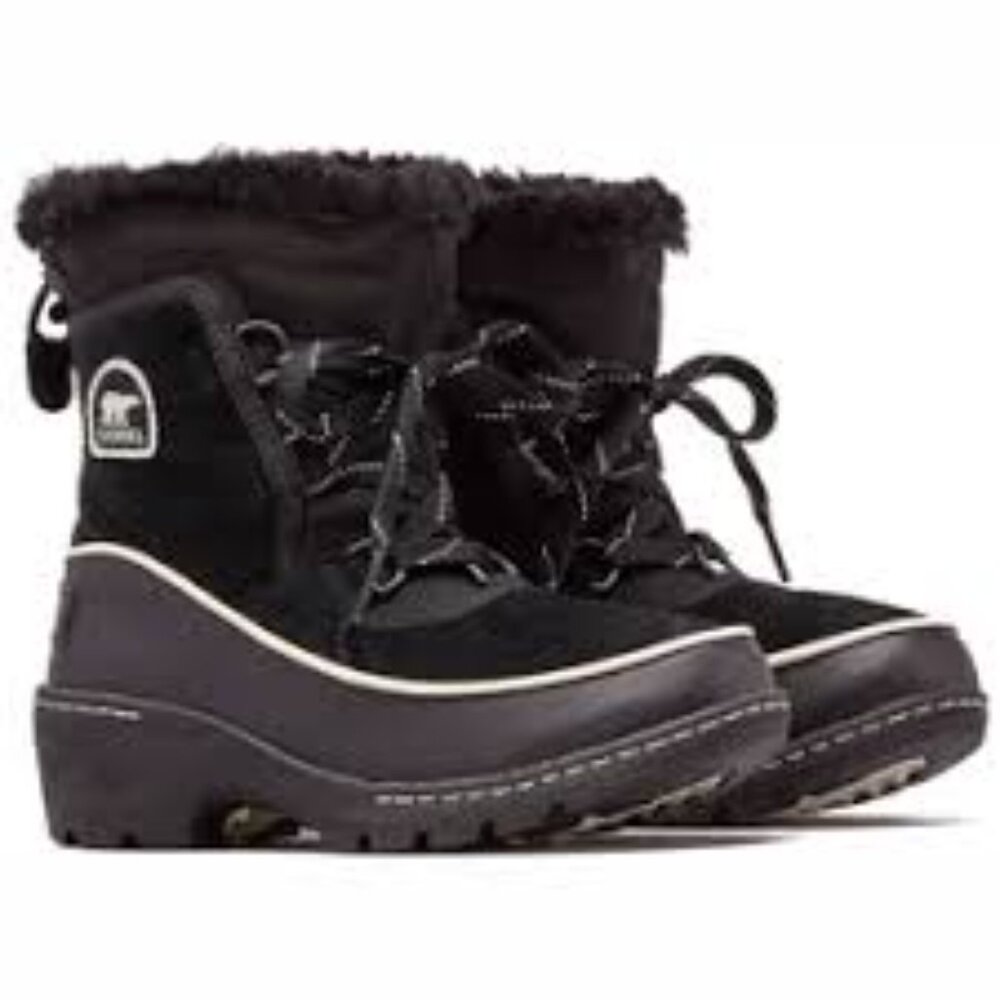 Sorel Girl's Black Torino III NY2636-010 Suede Fur Ankle Winter Snow Boot Size 4